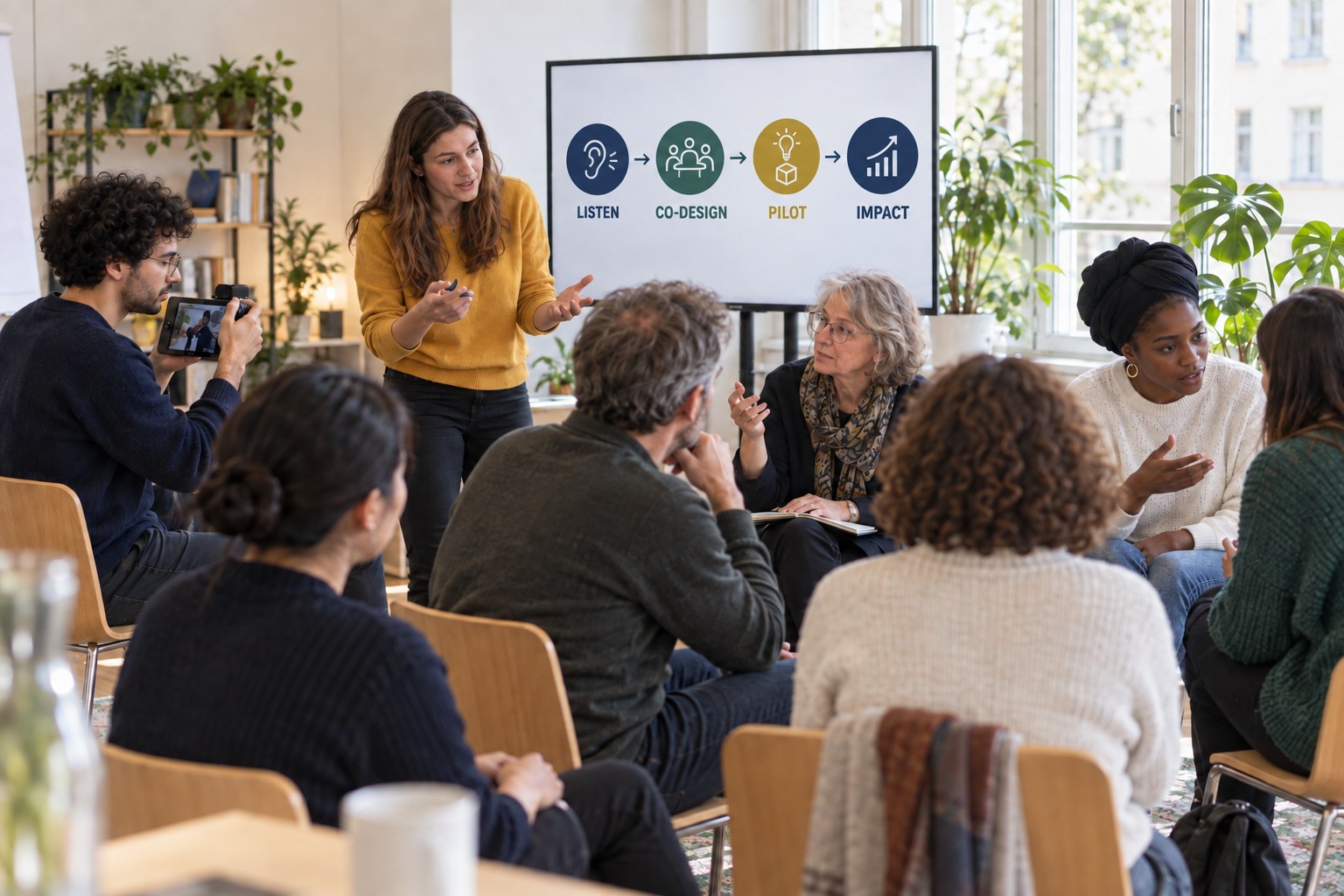 EASIP team members developing a European project through a live workshop